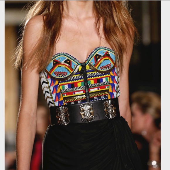 NEW! RARE Emilio Pucci Tribal Beaded Bustier Dress - Picture 10 of 15